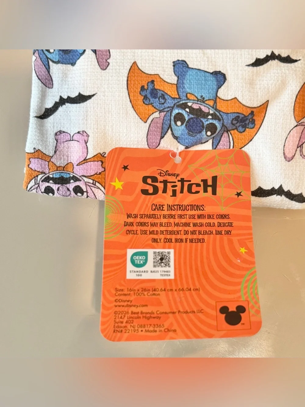 Disney Halloween Stitch Set of 2 Kitchen Towels